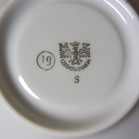 MZ Czechoslovakia vintage gold stars 6 oz teacup espresso & saucer (W5409) - Picture 11 of 11